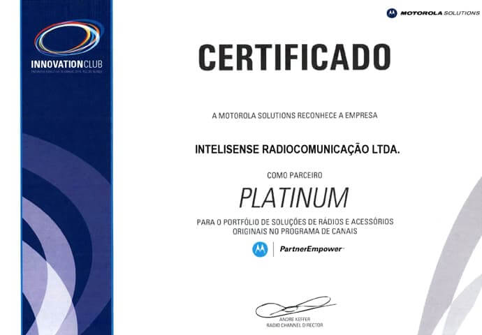 Certificado Revenda Platinum 2014