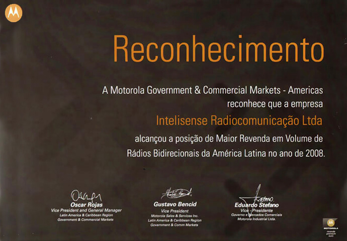 Reconhecimento de Maior Revenda da América Latina 2008